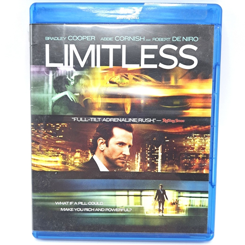 Limitless Blu Ray Movie Bradley Cooper Robert‎ De Niro Thriller Disc Tested